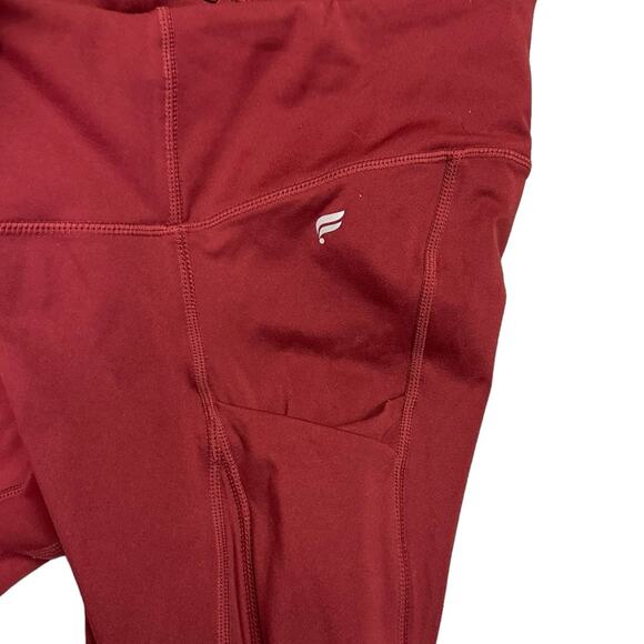 Fabletics Anywhere Motion365 High Waisted Moto 7/8 Leggings Size Large Burgundy - Picture 4 of 8